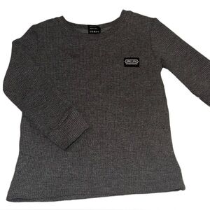 Gray Knit Sweater with Crew Neck and Relaxed Fit